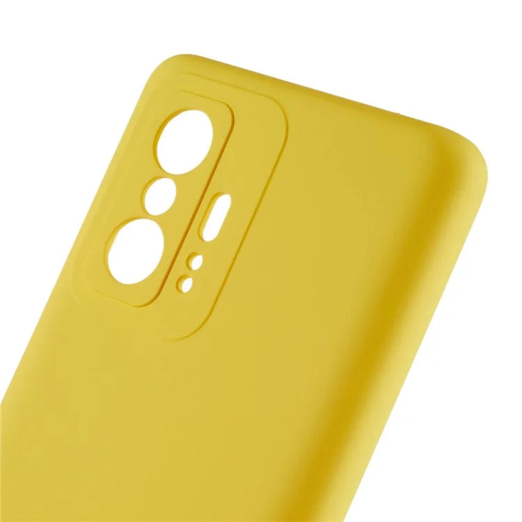 For Xiaomi 11T 5G / 11T Pro 5G Solid Color Liquid Silicone Texture Phone Cover 2.0mm Thick Arc Edge TPU Anti-scratch Case