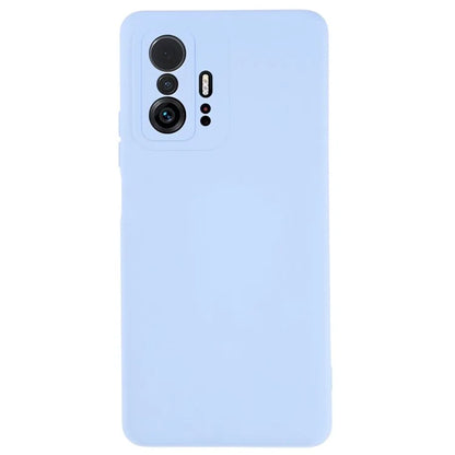 For Xiaomi 11T 5G / 11T Pro 5G Solid Color Liquid Silicone Texture Phone Cover 2.0mm Thick Arc Edge TPU Anti-scratch Case