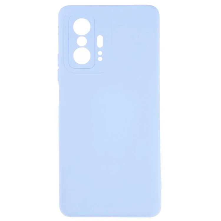 For Xiaomi 11T 5G / 11T Pro 5G Solid Color Liquid Silicone Texture Phone Cover 2.0mm Thick Arc Edge TPU Anti-scratch Case