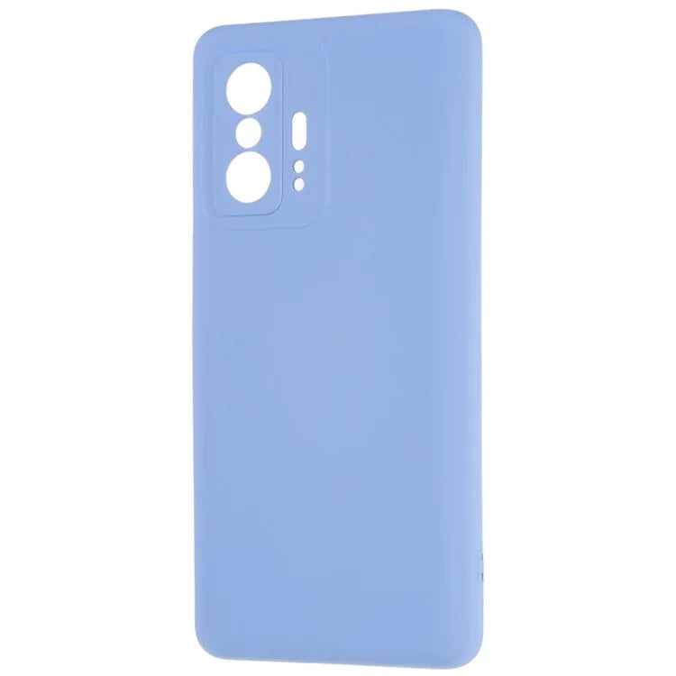 For Xiaomi 11T 5G / 11T Pro 5G Solid Color Liquid Silicone Texture Phone Cover 2.0mm Thick Arc Edge TPU Anti-scratch Case