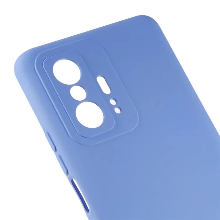 For Xiaomi 11T 5G / 11T Pro 5G Solid Color Liquid Silicone Texture Phone Cover 2.0mm Thick Arc Edge TPU Anti-scratch Case
