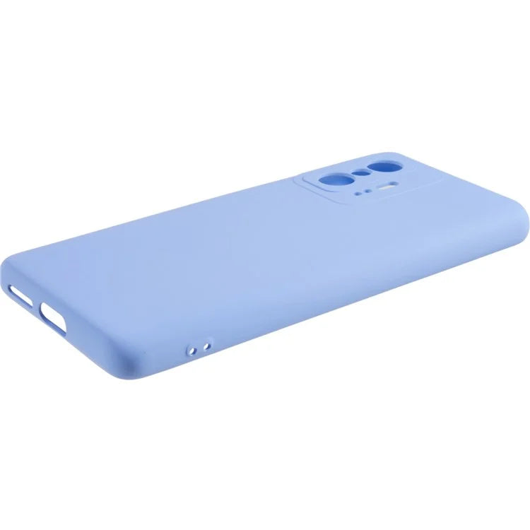 For Xiaomi 11T 5G / 11T Pro 5G Solid Color Liquid Silicone Texture Phone Cover 2.0mm Thick Arc Edge TPU Anti-scratch Case