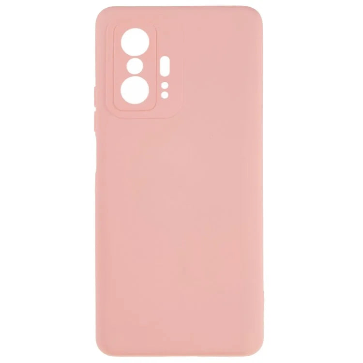 For Xiaomi 11T 5G / 11T Pro 5G Solid Color Liquid Silicone Texture Phone Cover 2.0mm Thick Arc Edge TPU Anti-scratch Case