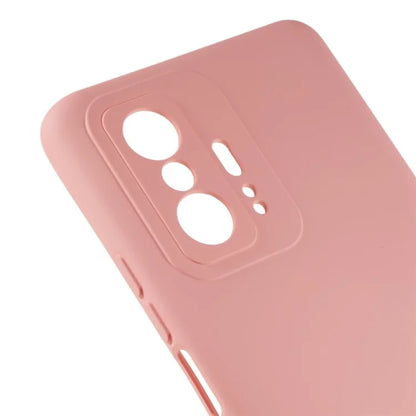 For Xiaomi 11T 5G / 11T Pro 5G Solid Color Liquid Silicone Texture Phone Cover 2.0mm Thick Arc Edge TPU Anti-scratch Case