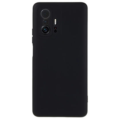 For Xiaomi 11T 5G / 11T Pro 5G Solid Color Liquid Silicone Texture Phone Cover 2.0mm Thick Arc Edge TPU Anti-scratch Case