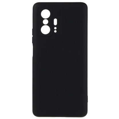 For Xiaomi 11T 5G / 11T Pro 5G Solid Color Liquid Silicone Texture Phone Cover 2.0mm Thick Arc Edge TPU Anti-scratch Case