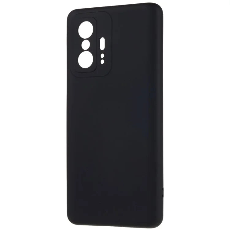 For Xiaomi 11T 5G / 11T Pro 5G Solid Color Liquid Silicone Texture Phone Cover 2.0mm Thick Arc Edge TPU Anti-scratch Case