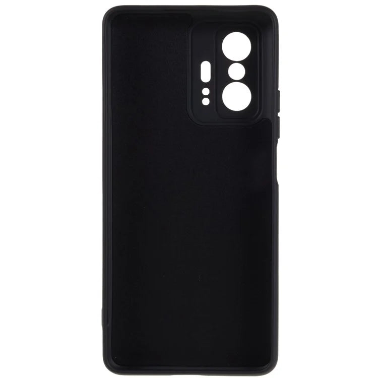 For Xiaomi 11T 5G / 11T Pro 5G Solid Color Liquid Silicone Texture Phone Cover 2.0mm Thick Arc Edge TPU Anti-scratch Case