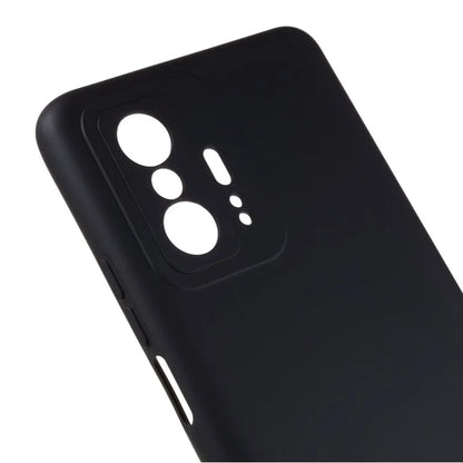 For Xiaomi 11T 5G / 11T Pro 5G Solid Color Liquid Silicone Texture Phone Cover 2.0mm Thick Arc Edge TPU Anti-scratch Case