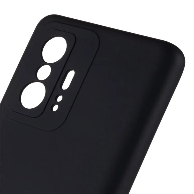 For Xiaomi 11T 5G / 11T Pro 5G Solid Color Liquid Silicone Texture Phone Cover 2.0mm Thick Arc Edge TPU Anti-scratch Case