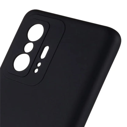 For Xiaomi 11T 5G / 11T Pro 5G Solid Color Liquid Silicone Texture Phone Cover 2.0mm Thick Arc Edge TPU Anti-scratch Case
