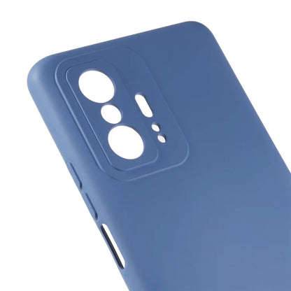 For Xiaomi 11T 5G / 11T Pro 5G Solid Color Liquid Silicone Texture Phone Cover 2.0mm Thick Arc Edge TPU Anti-scratch Case