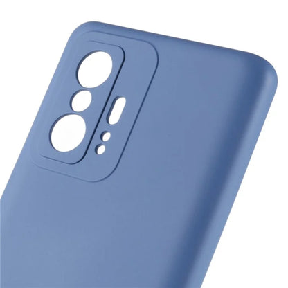 For Xiaomi 11T 5G / 11T Pro 5G Solid Color Liquid Silicone Texture Phone Cover 2.0mm Thick Arc Edge TPU Anti-scratch Case