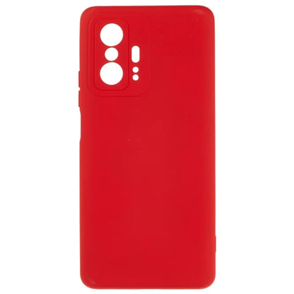 For Xiaomi 11T 5G / 11T Pro 5G Solid Color Liquid Silicone Texture Phone Cover 2.0mm Thick Arc Edge TPU Anti-scratch Case
