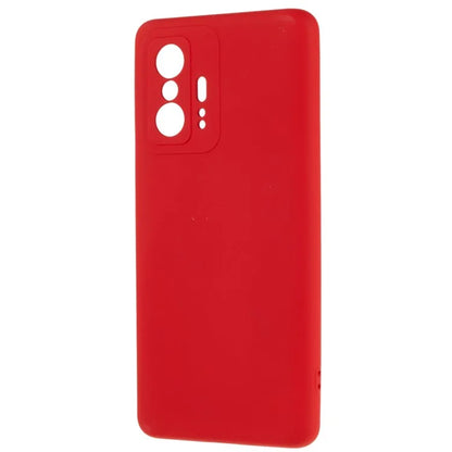 For Xiaomi 11T 5G / 11T Pro 5G Solid Color Liquid Silicone Texture Phone Cover 2.0mm Thick Arc Edge TPU Anti-scratch Case