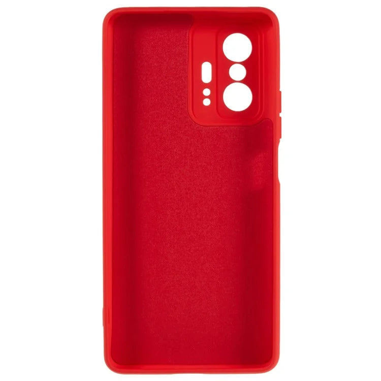 For Xiaomi 11T 5G / 11T Pro 5G Solid Color Liquid Silicone Texture Phone Cover 2.0mm Thick Arc Edge TPU Anti-scratch Case