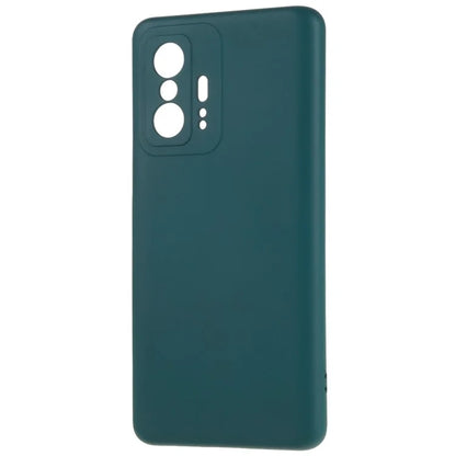For Xiaomi 11T 5G / 11T Pro 5G Solid Color Liquid Silicone Texture Phone Cover 2.0mm Thick Arc Edge TPU Anti-scratch Case