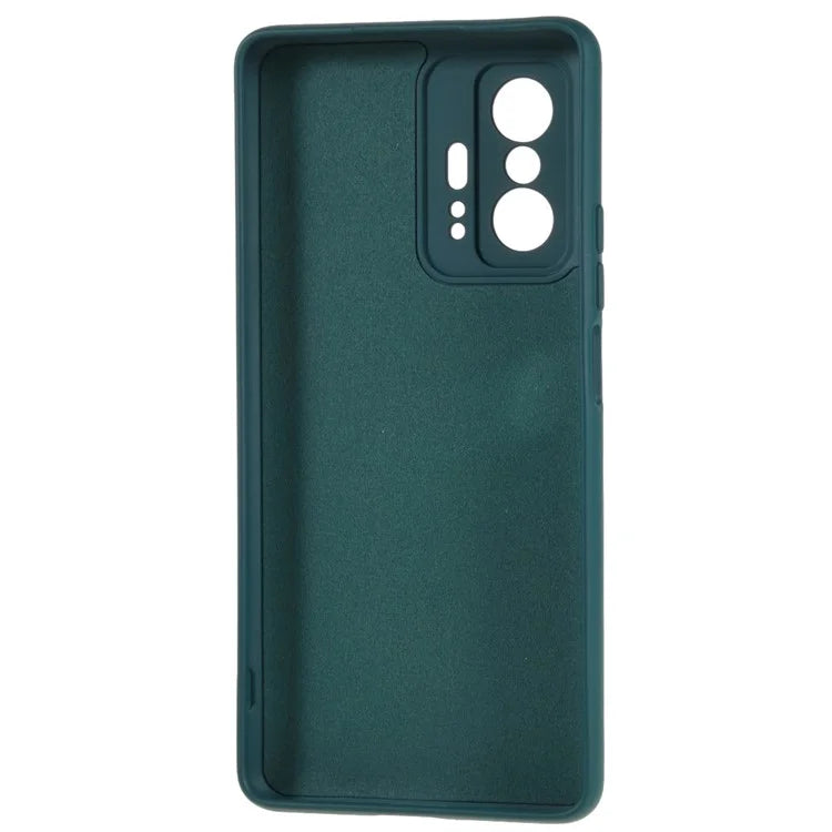 For Xiaomi 11T 5G / 11T Pro 5G Solid Color Liquid Silicone Texture Phone Cover 2.0mm Thick Arc Edge TPU Anti-scratch Case
