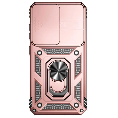 For Samsung Galaxy S23 Case Slide Camera Lid PC+TPU Phone Cover with Kickstand