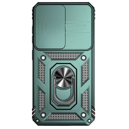 For Samsung Galaxy S23 Case Slide Camera Lid PC+TPU Phone Cover with Kickstand