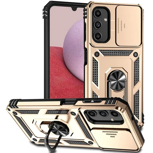 For Samsung Galaxy A14 5G / A14 4G Case PC+TPU Slide Camera Protector Phone Cover with Kickstand