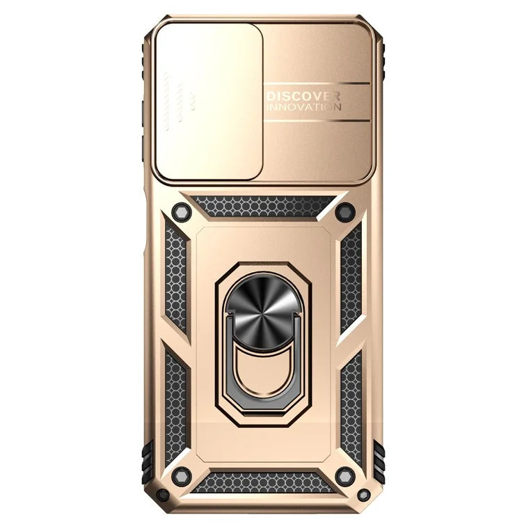 For Samsung Galaxy A14 5G / A14 4G Case PC+TPU Slide Camera Protector Phone Cover with Kickstand