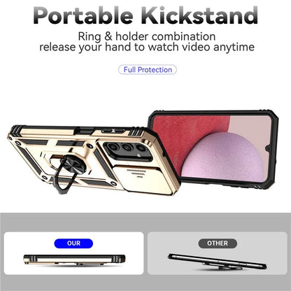 For Samsung Galaxy A14 5G / A14 4G Case PC+TPU Slide Camera Protector Phone Cover with Kickstand