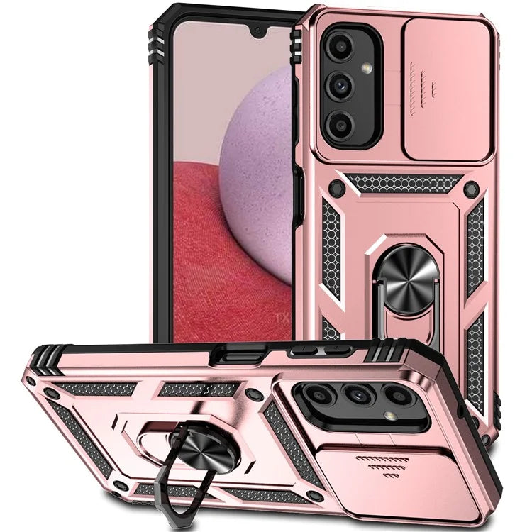 For Samsung Galaxy A14 5G / A14 4G Case PC+TPU Slide Camera Protector Phone Cover with Kickstand