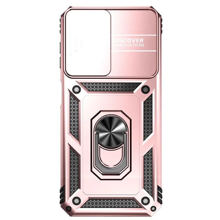 For Samsung Galaxy A14 5G / A14 4G Case PC+TPU Slide Camera Protector Phone Cover with Kickstand