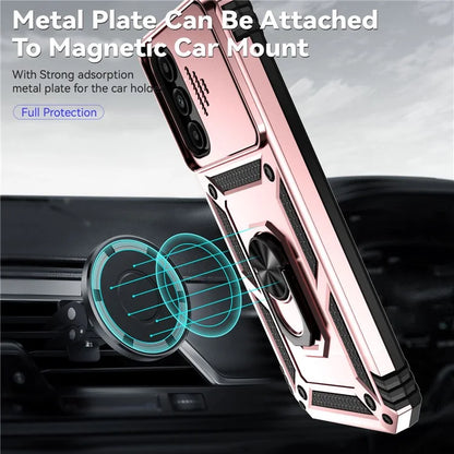 For Samsung Galaxy A14 5G / A14 4G Case PC+TPU Slide Camera Protector Phone Cover with Kickstand