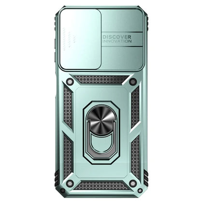 For Samsung Galaxy A14 5G / A14 4G Case PC+TPU Slide Camera Protector Phone Cover with Kickstand