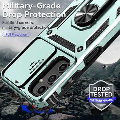 For Samsung Galaxy A14 5G / A14 4G Case PC+TPU Slide Camera Protector Phone Cover with Kickstand