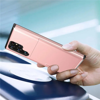 For Samsung Galaxy S23 Ultra Case Slide Card Holder TPU + PC Phone Cover
