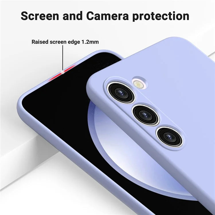 For Samsung Galaxy S23+ Case, Liquid Silicone + Soft Lining Anti-drop Phone Cover with Strap