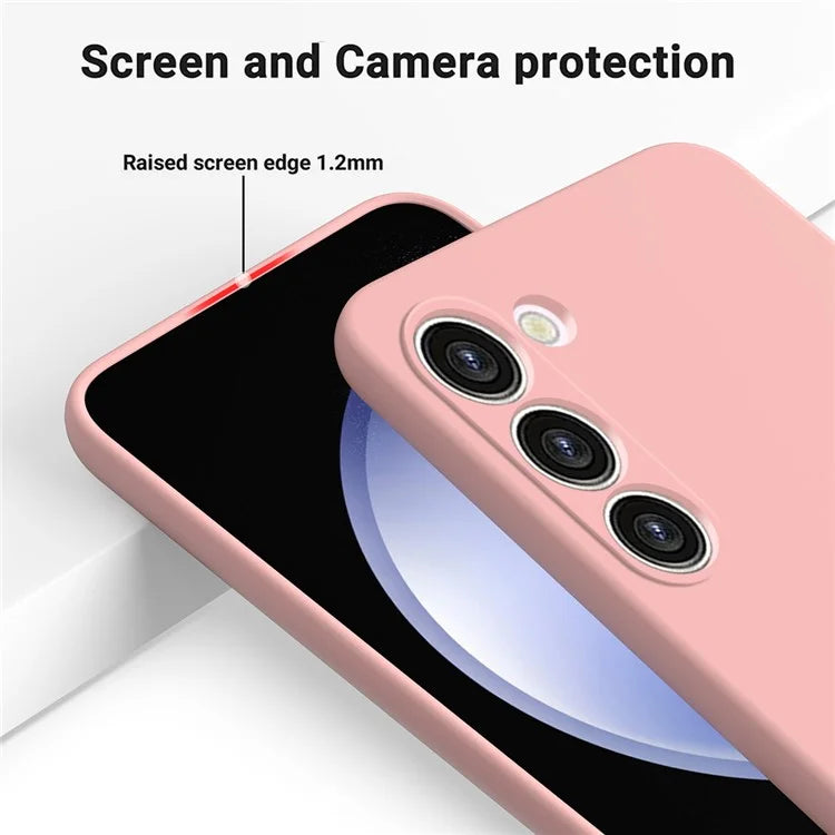 For Samsung Galaxy S23+ Case, Liquid Silicone + Soft Lining Anti-drop Phone Cover with Strap