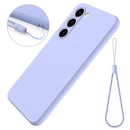 For Samsung Galaxy S23 Case, Liquid Silicone + Soft Lining Phone Protector with Strap