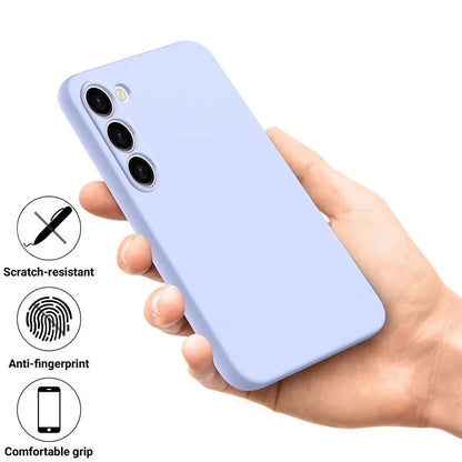 For Samsung Galaxy S23 Case, Liquid Silicone + Soft Lining Phone Protector with Strap