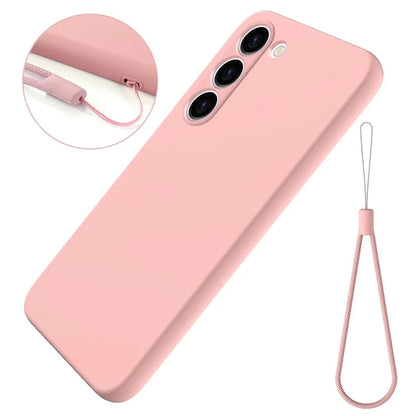 For Samsung Galaxy S23 Case, Liquid Silicone + Soft Lining Phone Protector with Strap