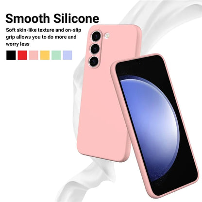 For Samsung Galaxy S23 Case, Liquid Silicone + Soft Lining Phone Protector with Strap