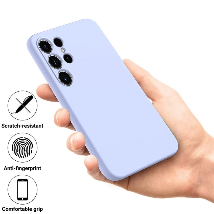 For Samsung Galaxy S23 Ultra Case Liquid Silicone + Soft Lining Scratch Proof Phone Cover with Strap