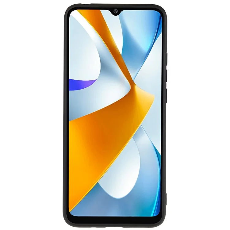 For Xiaomi Poco C40 4G Liquid Silicone Texture Phone Case 2.0mm Thick TPU Arc Edge Shock Absorption Cover