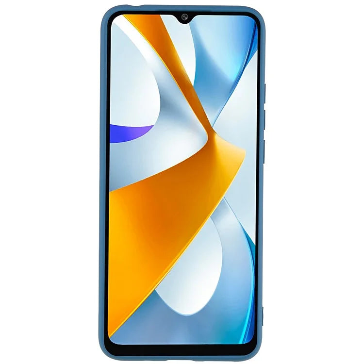 For Xiaomi Poco C40 4G Liquid Silicone Texture Phone Case 2.0mm Thick TPU Arc Edge Shock Absorption Cover