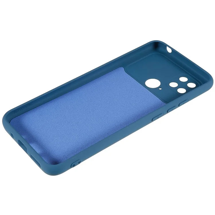 For Xiaomi Poco C40 4G Liquid Silicone Texture Phone Case 2.0mm Thick TPU Arc Edge Shock Absorption Cover