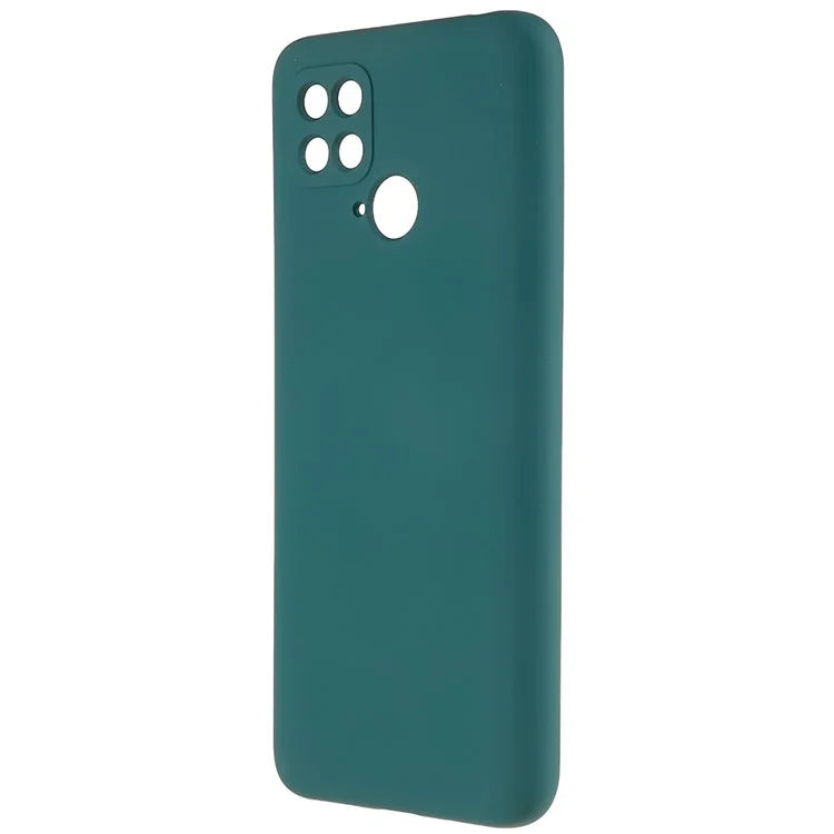 For Xiaomi Poco C40 4G Liquid Silicone Texture Phone Case 2.0mm Thick TPU Arc Edge Shock Absorption Cover