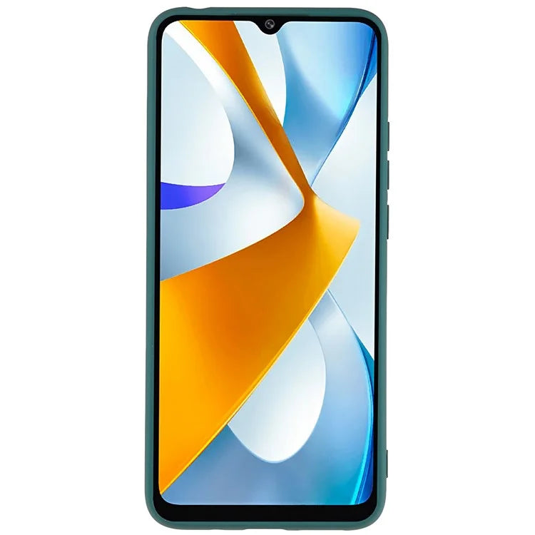 For Xiaomi Poco C40 4G Liquid Silicone Texture Phone Case 2.0mm Thick TPU Arc Edge Shock Absorption Cover