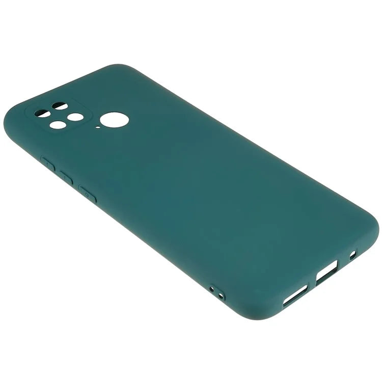 For Xiaomi Poco C40 4G Liquid Silicone Texture Phone Case 2.0mm Thick TPU Arc Edge Shock Absorption Cover