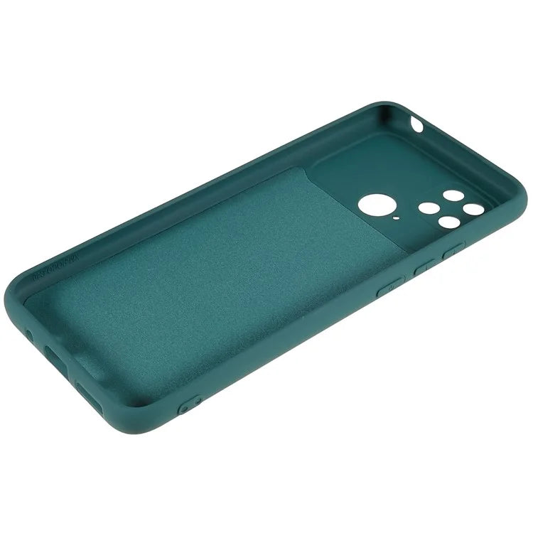 For Xiaomi Poco C40 4G Liquid Silicone Texture Phone Case 2.0mm Thick TPU Arc Edge Shock Absorption Cover