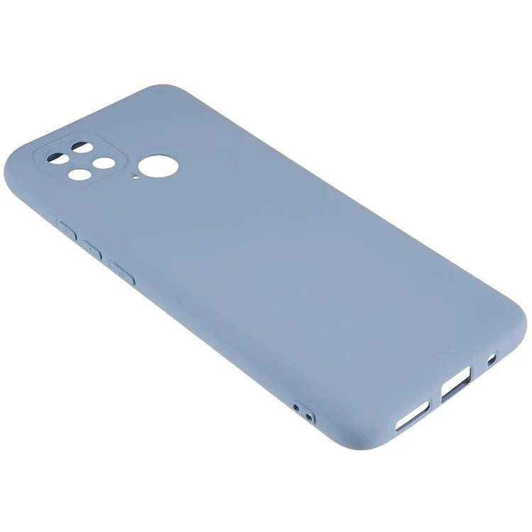 For Xiaomi Poco C40 4G Liquid Silicone Texture Phone Case 2.0mm Thick TPU Arc Edge Shock Absorption Cover