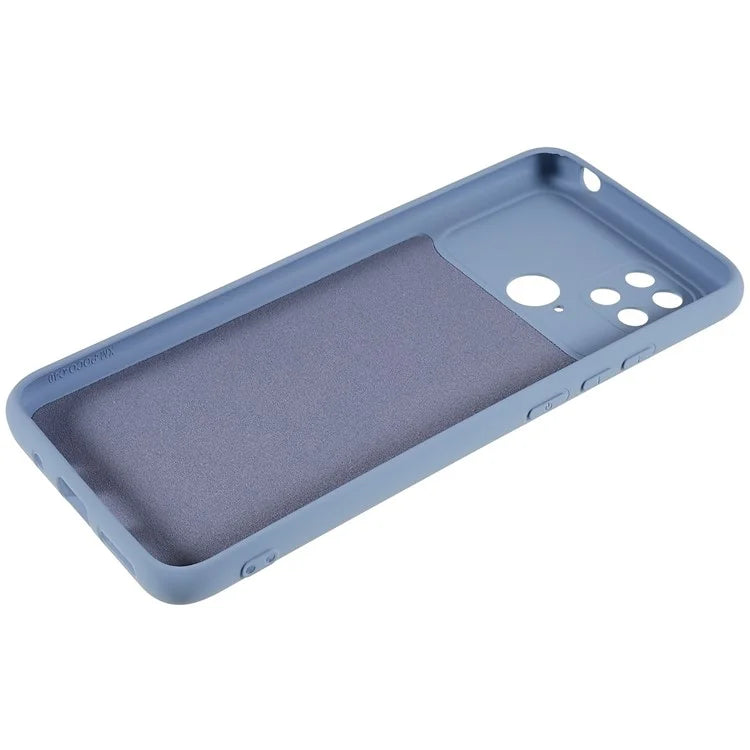 For Xiaomi Poco C40 4G Liquid Silicone Texture Phone Case 2.0mm Thick TPU Arc Edge Shock Absorption Cover