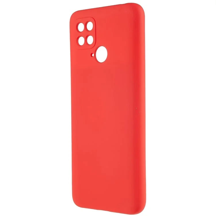 For Xiaomi Poco C40 4G Liquid Silicone Texture Phone Case 2.0mm Thick TPU Arc Edge Shock Absorption Cover